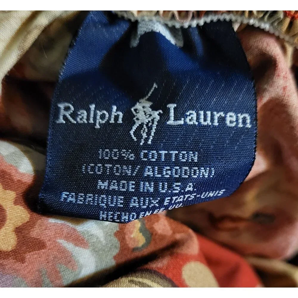 Ralph Lauren Danielle Marseilles 4-Pc Full/Double Sheet Set Red Floral Ruffled - Picture 3 of 4